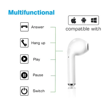 I7 i7s tws v-ucho Pravé ucho Stereo efekt bezdrôtové Bluetooth Slúchadlá Slúchadlá Slúchadlá slúchadlá S Mikrofónom s všetky smartphony