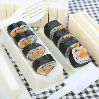 10 Ks DIY Sushi Maker Nastaviť Sushi Výrobu Nástrojov Japonskej Ryže Loptu Formy Sushi Roll Plesne Multifunkčné Kuchynské Kuchynské Náradie