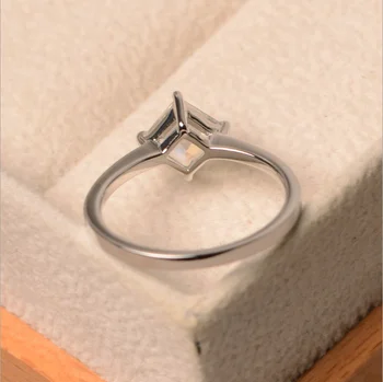 Jednoduchý Dizajn Malé Čerstvé Žena Moonstone Krúžky Geometrické Zapojenie Manželstva Krúžok Svadobné Šperky