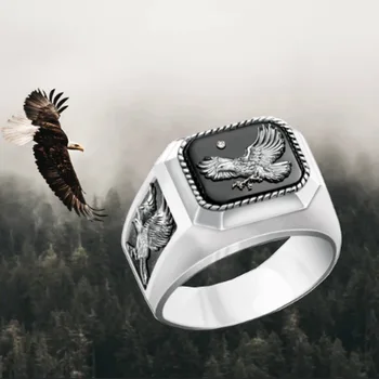 Móda Hip Hop Steampumk Eagle Krúžok Mužov Viking Hawk Totem Indie Rock Biker Prstene pre Ženy Boho Šperky, Svadobné Doplnky