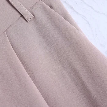 2021 jar a na jeseň nový módny dizajn príležitostné voľné vrecku vysoký pás rovno ružová neutrálny štýl nohavice oblek nohavice