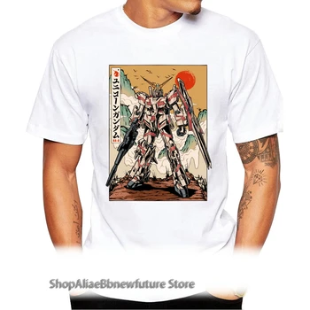 TEEHUB Vitnage Robot Muži T-Shirt Lumbálna Tshirts Geek Retro Gundam Tlačených Topy Krátky Rukáv t košele Základné Čaj