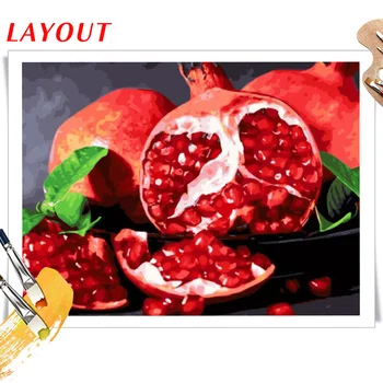 AZQSD Farba Číslo granátové jablko Plátno Súpravy Maľovanie Domova Olej Maľovanie Podľa Čísel, Kvet DIY Akrylová Farba Wall Art